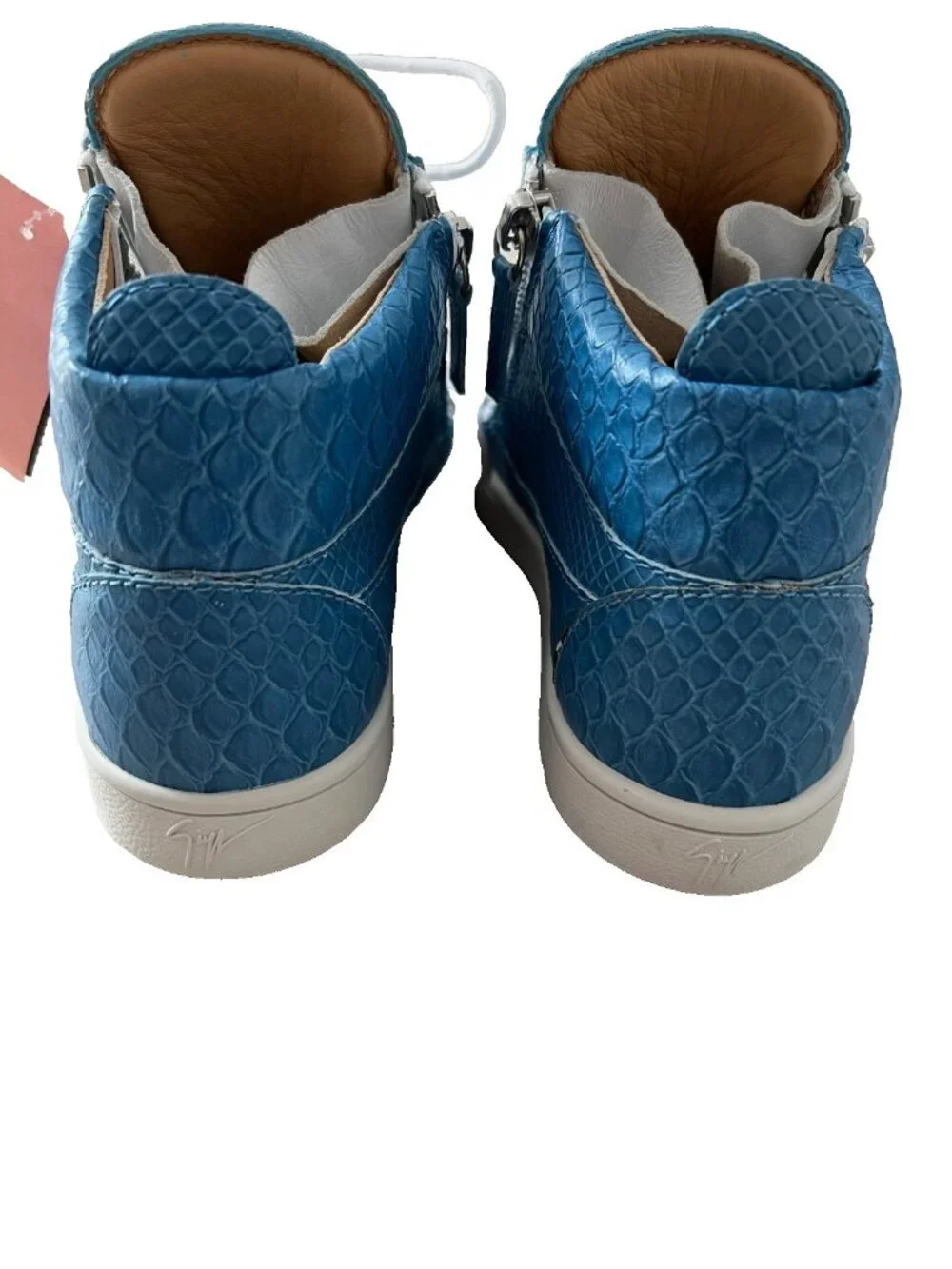 Giuseppe Zanotti Kriss Python-Embossed High-Top Sneakers Blue ( 35/5 )